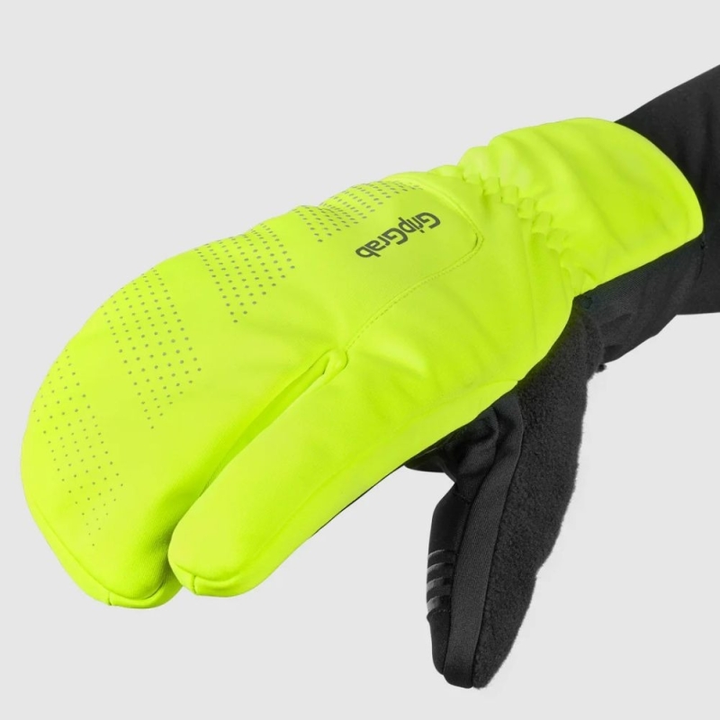Rękawiczki długie GripGrab RIDE Windproof Deep Winter Lobster żółte