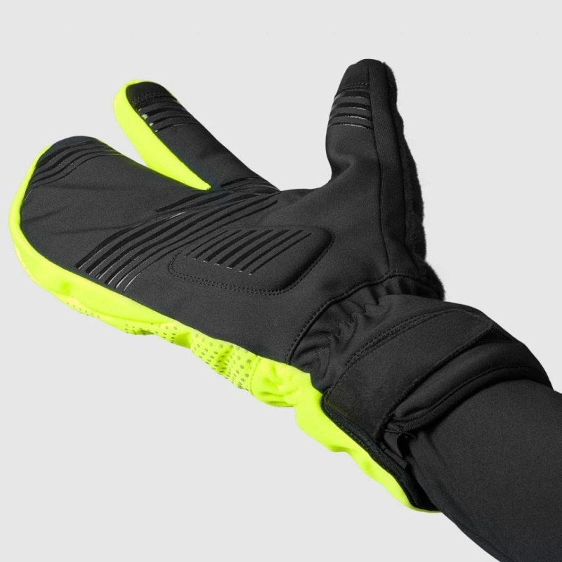 Rękawiczki długie GripGrab RIDE Windproof Deep Winter Lobster żółte