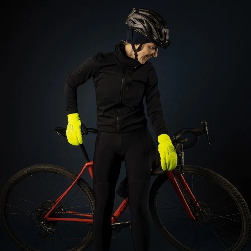 Rękawiczki długie GripGrab RIDE Windproof Deep Winter Lobster żółte