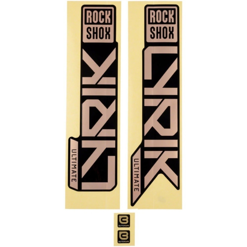 Naklejki na amortyzator Rock Shox Lyrik Ultimate D1+ brązowe