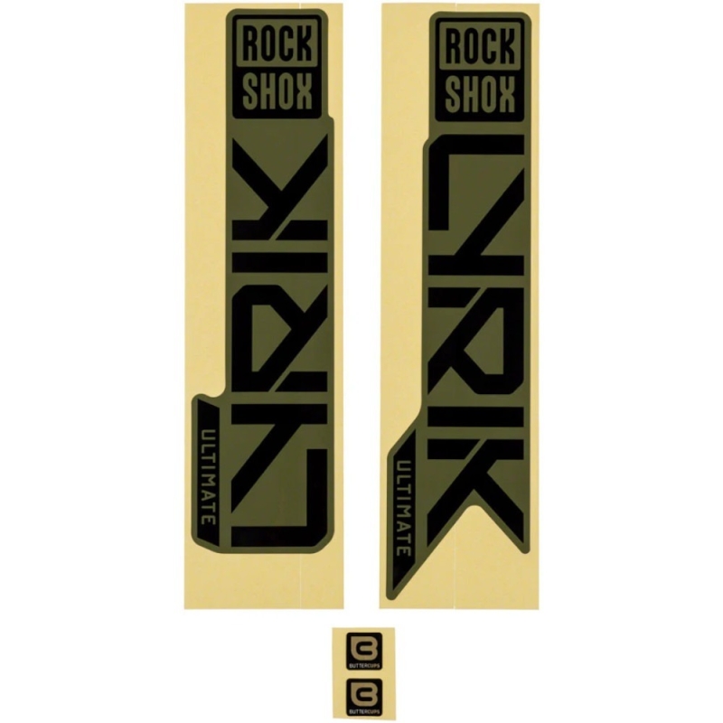 Naklejki na amortyzator Rock Shox Lyrik Ultimate D1+ zielone
