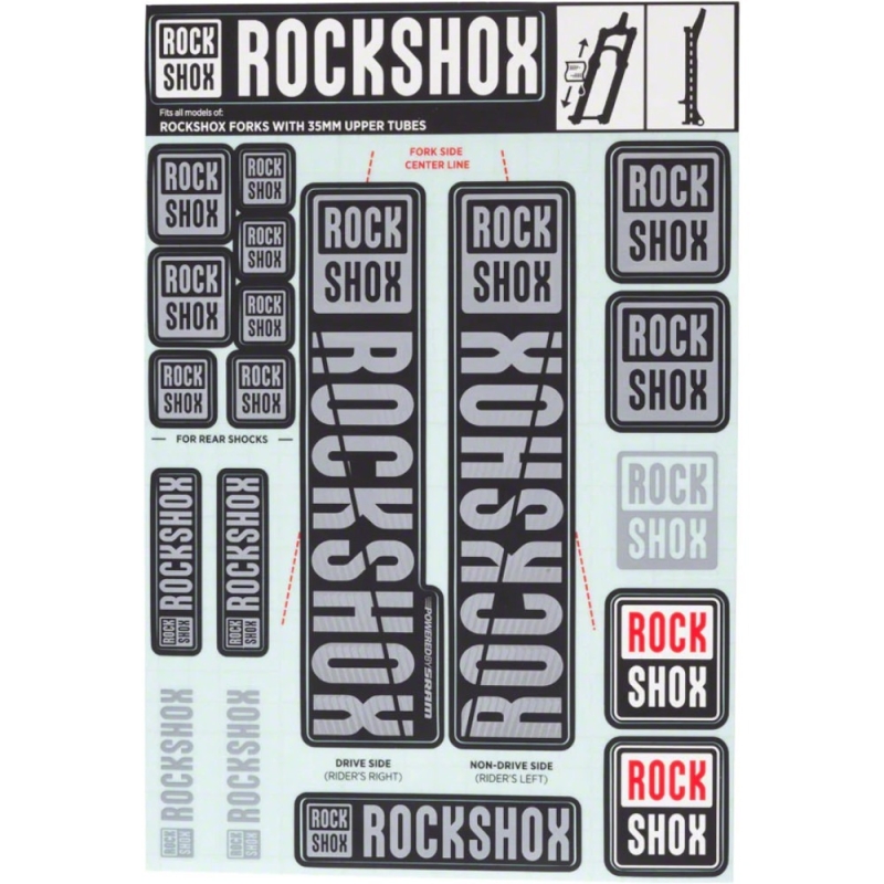 Naklejki na amortyzator Rock Shox Pike / Lyrik / Yari / Domain / Revelation szar