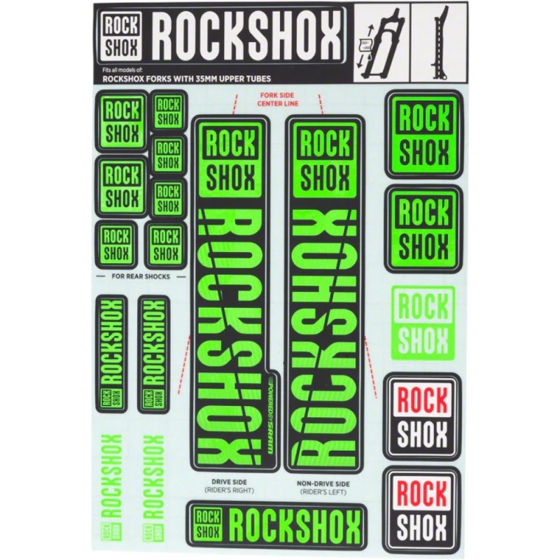 Naklejki na amortyzator Rock Shox Pike / Lyrik / Yari / Domain / Revelation ziel