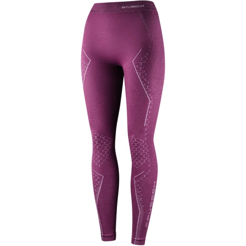 Spodnie termoaktywne damskie Brubeck Extreme Merino fuksja