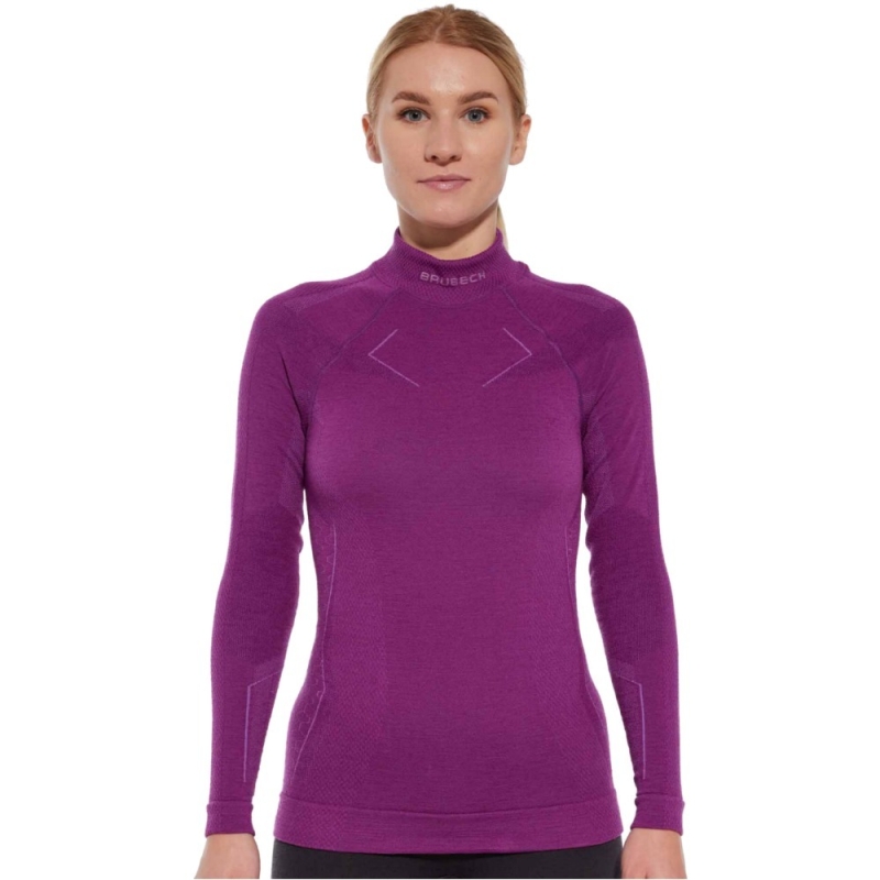 Bluza termoaktywna damska Brubeck Extreme Merino fuksja