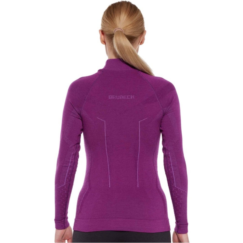 Bluza termoaktywna damska Brubeck Extreme Merino fuksja
