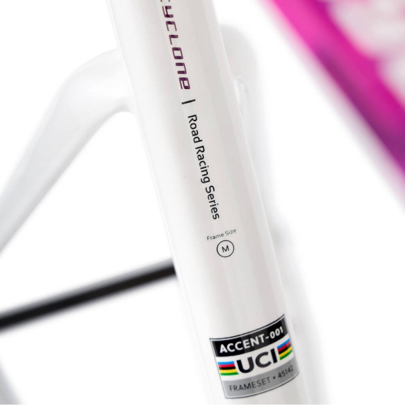 Rama szosowa Accent Cyclone Disc Carbon biało-różowa