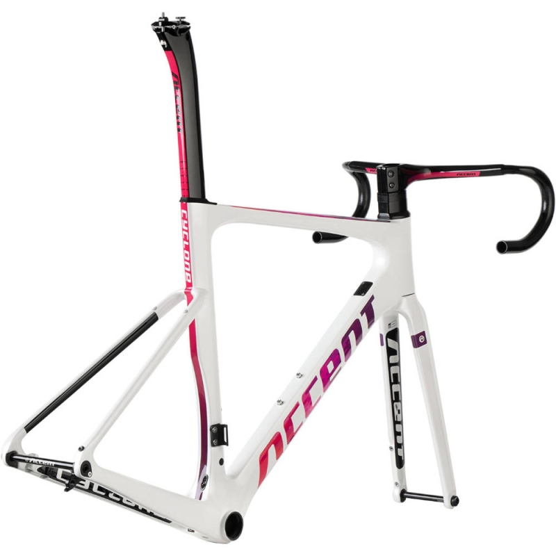 Rama szosowa Accent Cyclone Disc Carbon biało-różowa