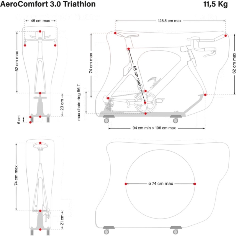 Torba transportowa na rower Scicon Aerocomfort 3.0 Triathlon
