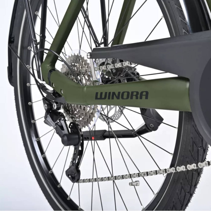 Rower elektryczny Winora Tria 10 Monotube moss green