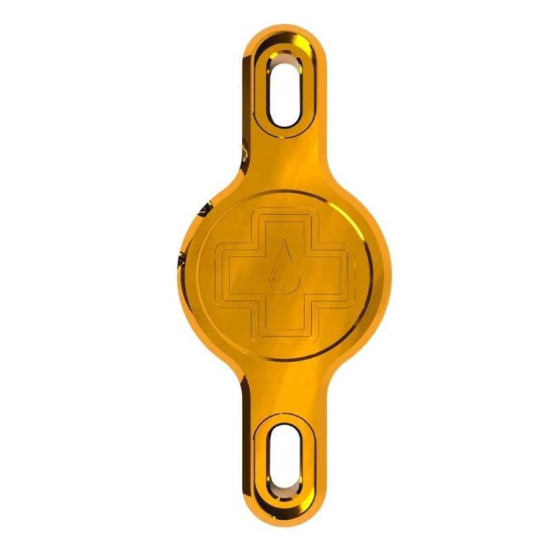 Uchwyt na lokalizator Muc-Off Secure Tag Holder 2.0 dla Apple AirTag złoty