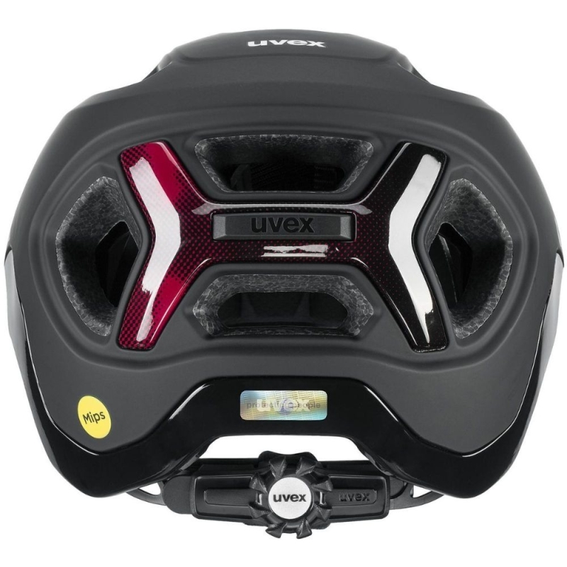 Kask rowerowy Uvex React MIPS czarno-czerwony
