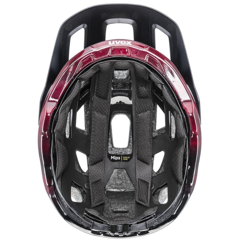 Kask rowerowy Uvex React MIPS czarno-czerwony