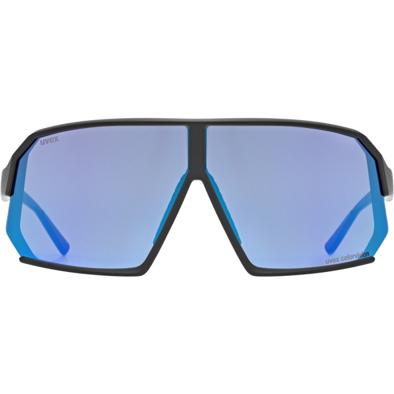 Okulary rowerowe Uvex Sportstyle 237 CV czarne (niebieskie soczewki)