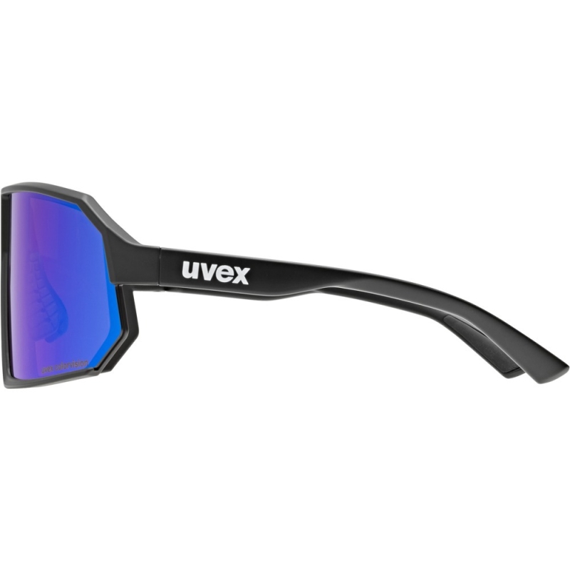Okulary rowerowe Uvex Sportstyle 237 CV czarne (niebieskie soczewki)