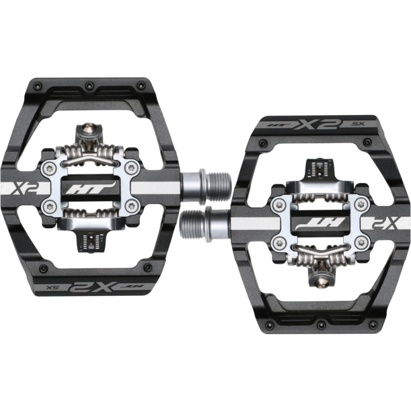 Pedały rowerowe HT X2-SX czarno-srebrne