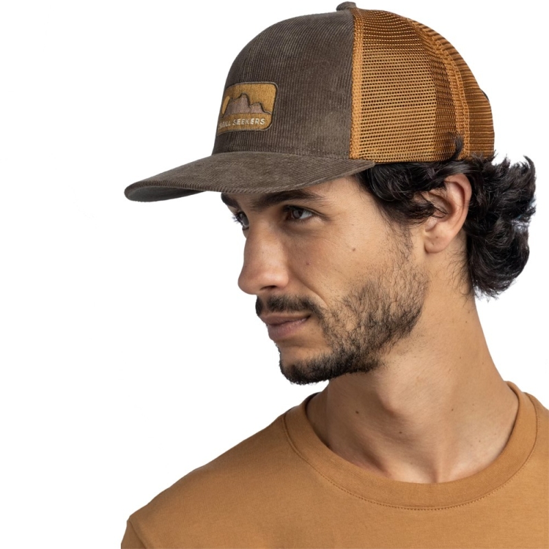 Czapka z daszkiem Buff Explore Trucker Cap rhoes brown