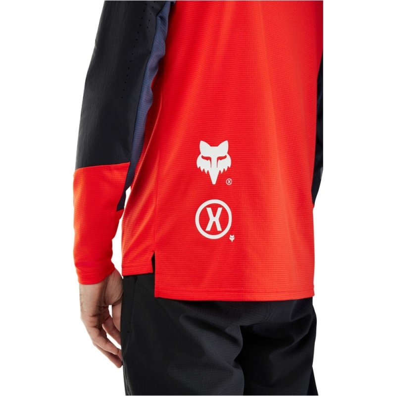 Koszulka rowerowa z długim rękawem Fox Defend Elevated czerwona