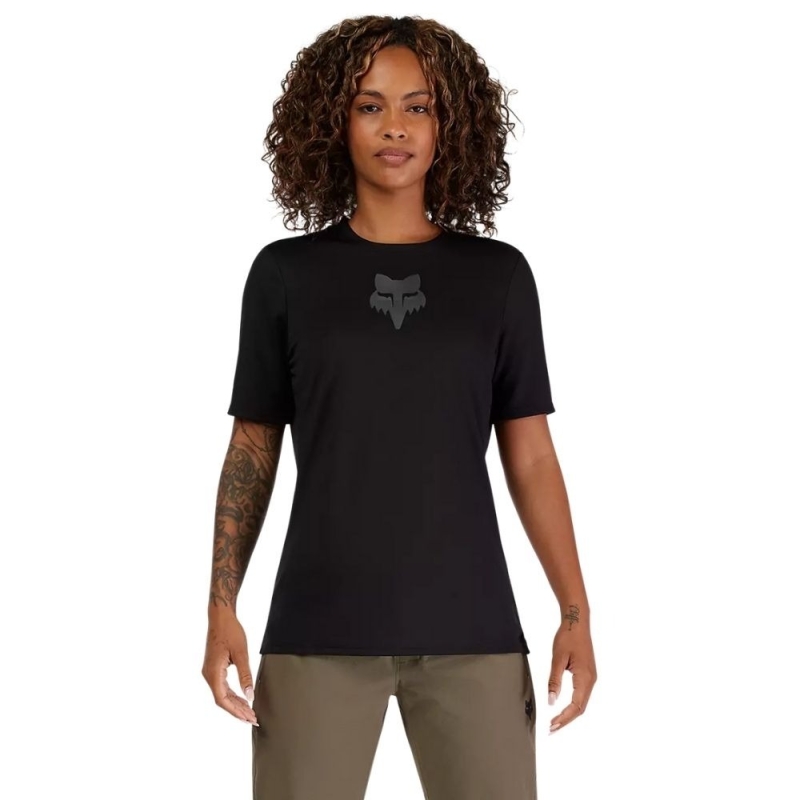 Koszulka rowerowa damska Fox Lady Ranger Head czarna