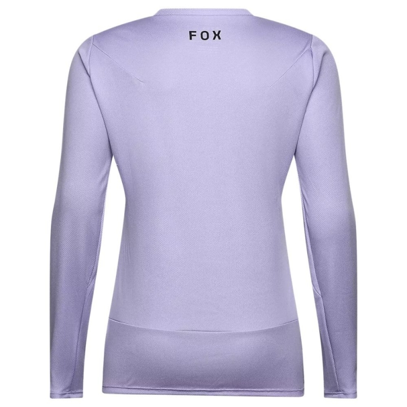 Koszulka rowerowa damska z długim rękawem Fox Lady Ranger Head liliowa