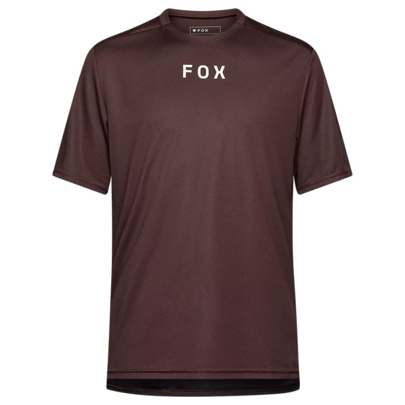 Koszulka rowerowa Fox Ranger Wordmark brązowa