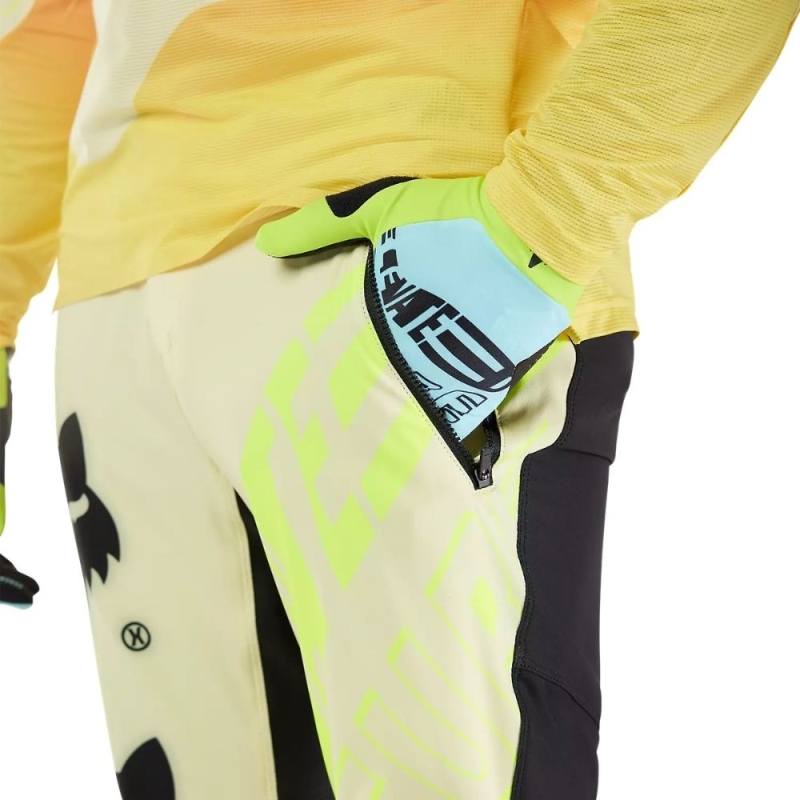 Spodnie rowerowe Fox Flexair Elevated Future żółte