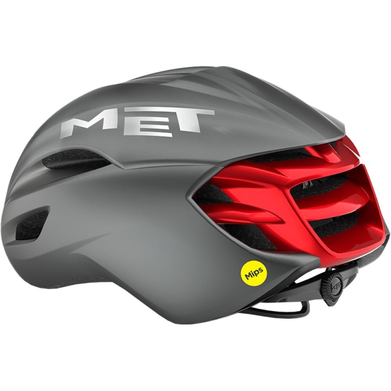 Kask rowerowy MET Manta MIPS szaro-czerwony