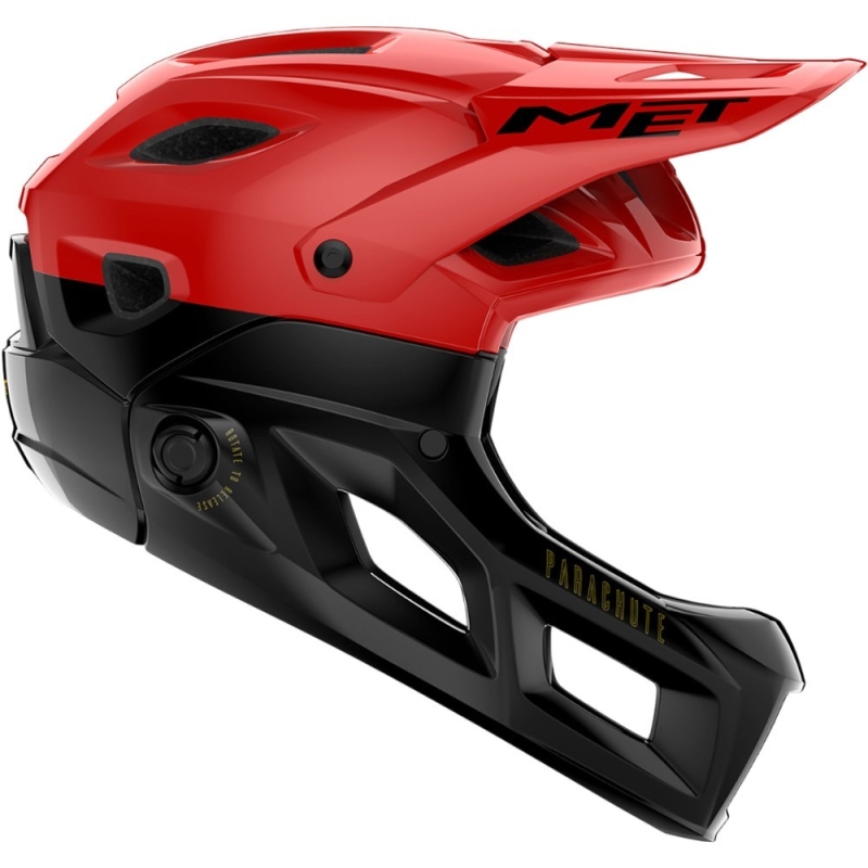 Kask rowerowy fullface MET Parachute MCR MIPS czerwono-czarny