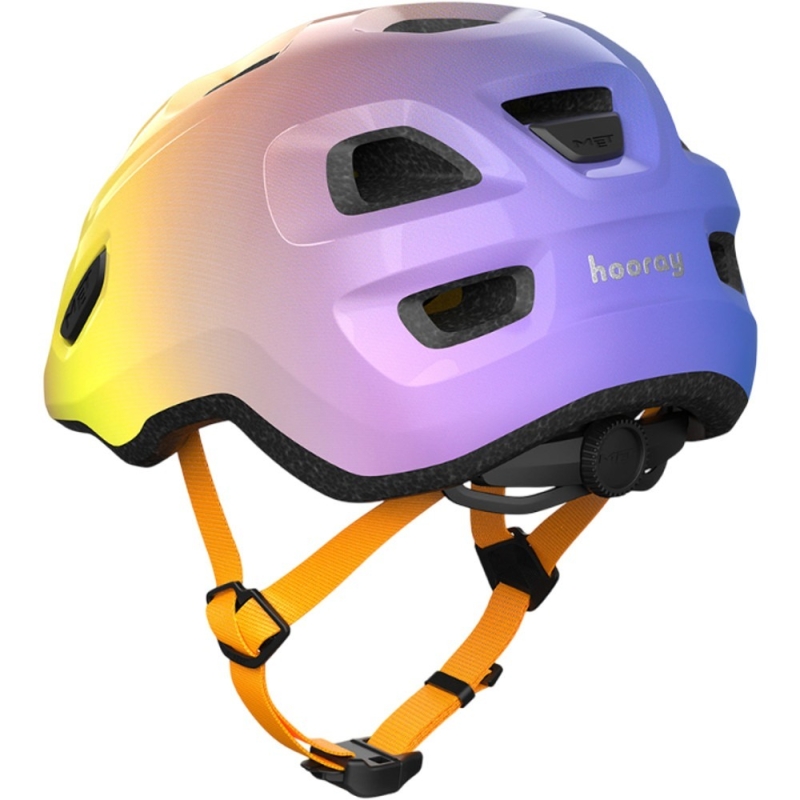 Kask rowerowy MET Hooray fioletowo-pomarańczowy