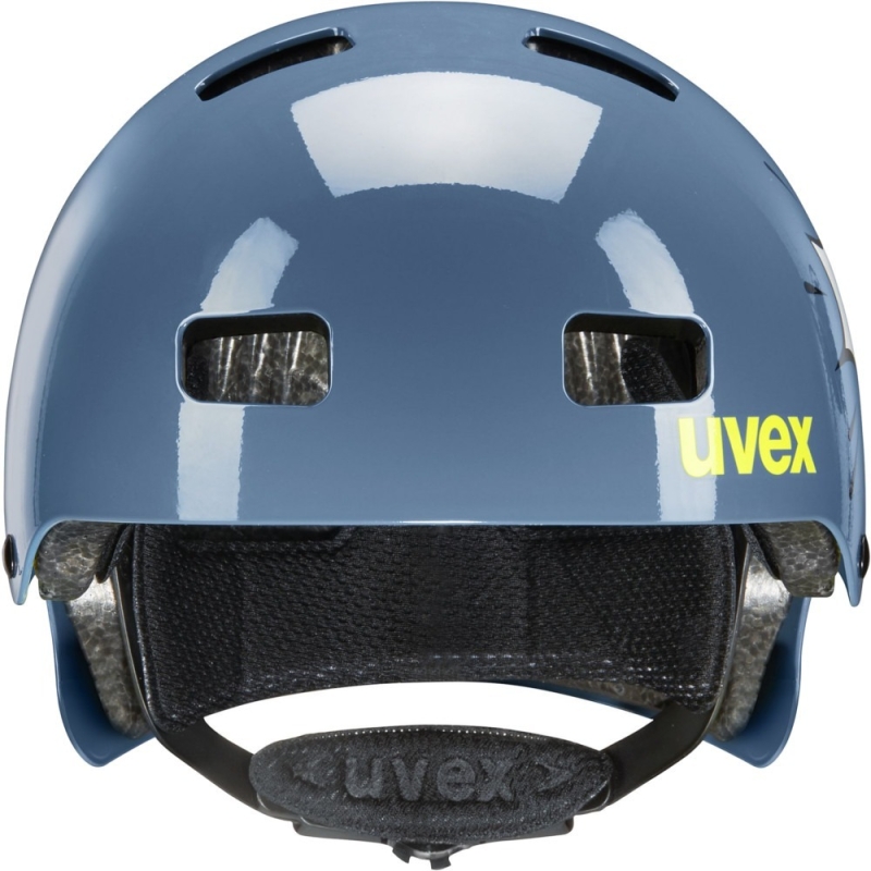 Kask rowerowy orzech Uvex Kid 3 granatowo-żółty
