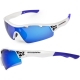 Okulary rowerowe Accent Stingray biało-niebieskie