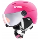 Kask narciarski Uvex Junior Visor Pro różowo-biały