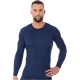 Koszulka z długim rękawem Brubeck Active Wool granatowa
