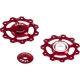 Kółka przerzutki CEMA Shimano / SRAM 9-11s pełna ceramika i aluminium czerwone