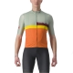 Koszulka rowerowa Castelli A Blocco zielono-pomarańczowa