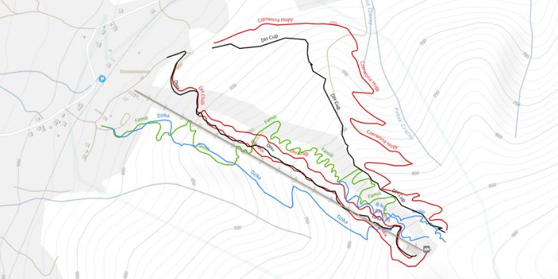 Mapa Bike Park Kasina