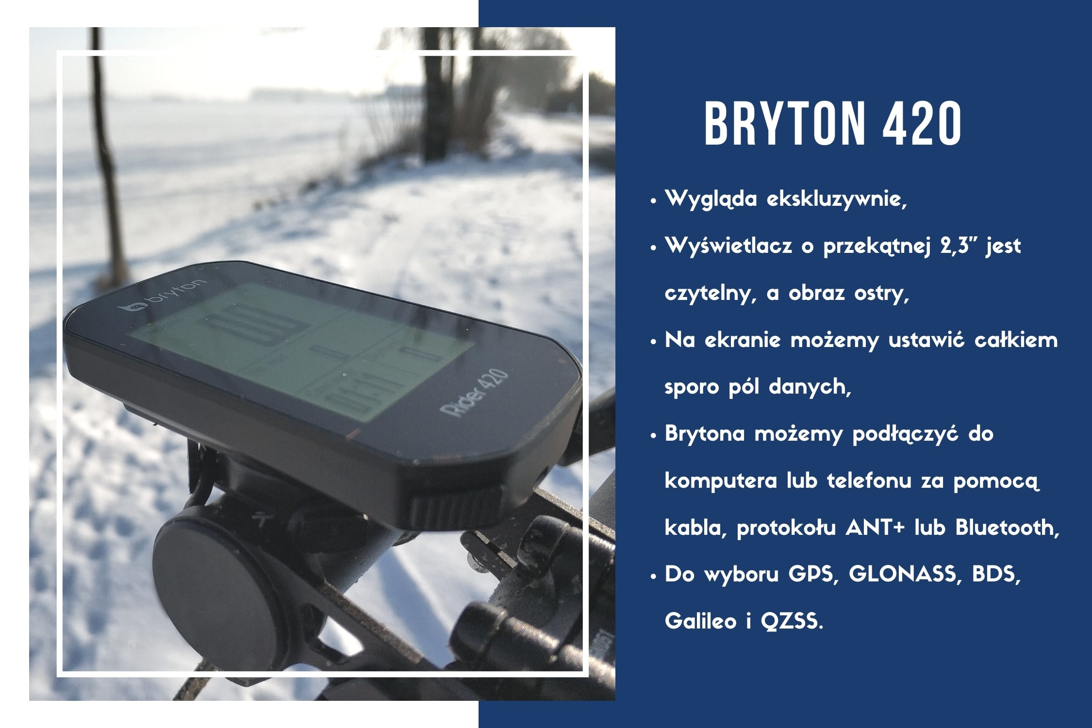 informacje o funkcjonalności nawigacji Bryton 420