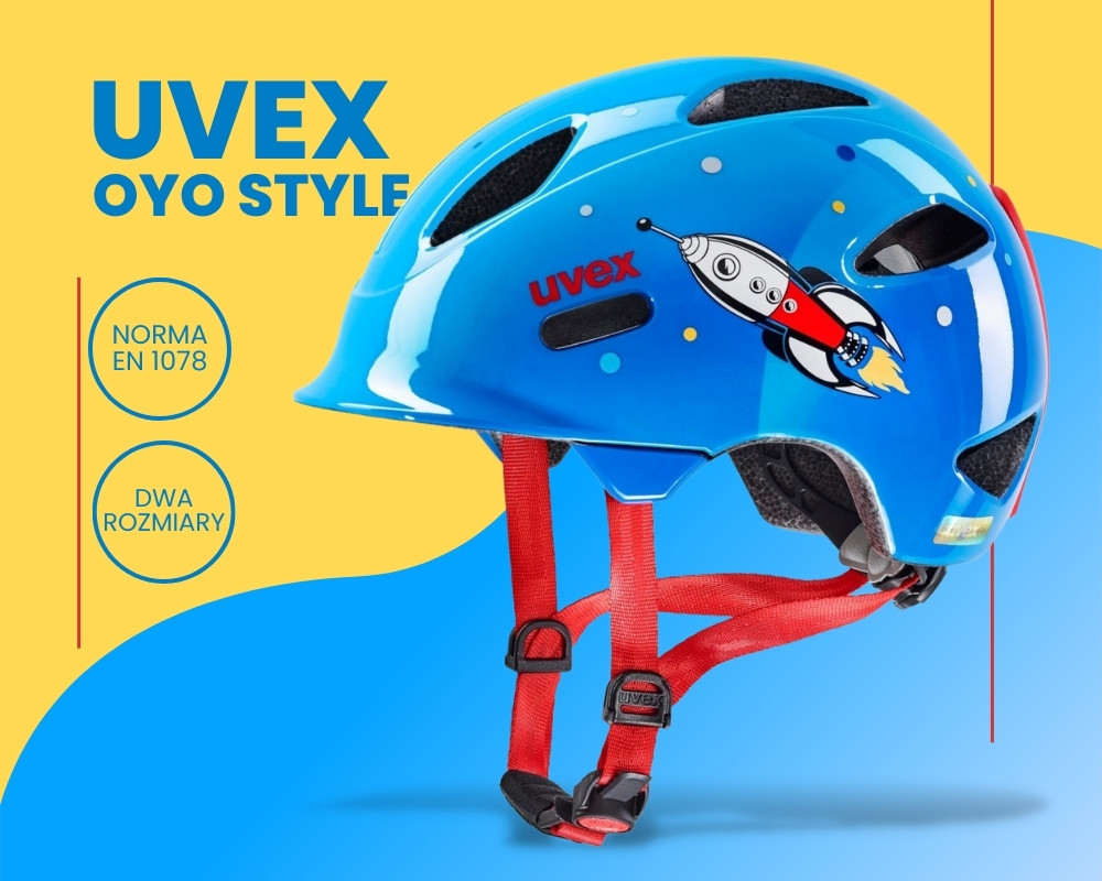 Cechy kasku rowerowego Uvex Oyo Style w kolorze niebiesko czerwonym