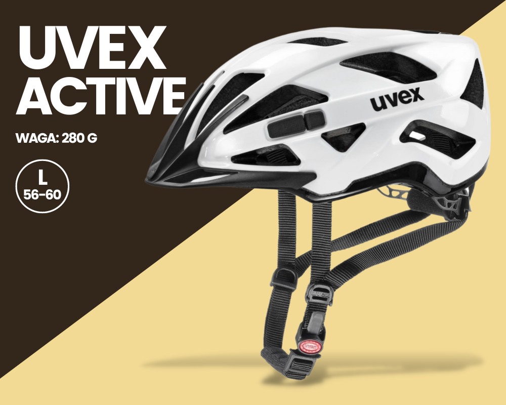 Kask rowerowy Uvex Active biało czarny