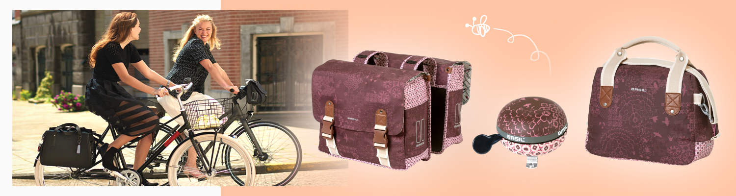 stylowe akcesoria rowerowe Basil to sakwy dzwonki i torby