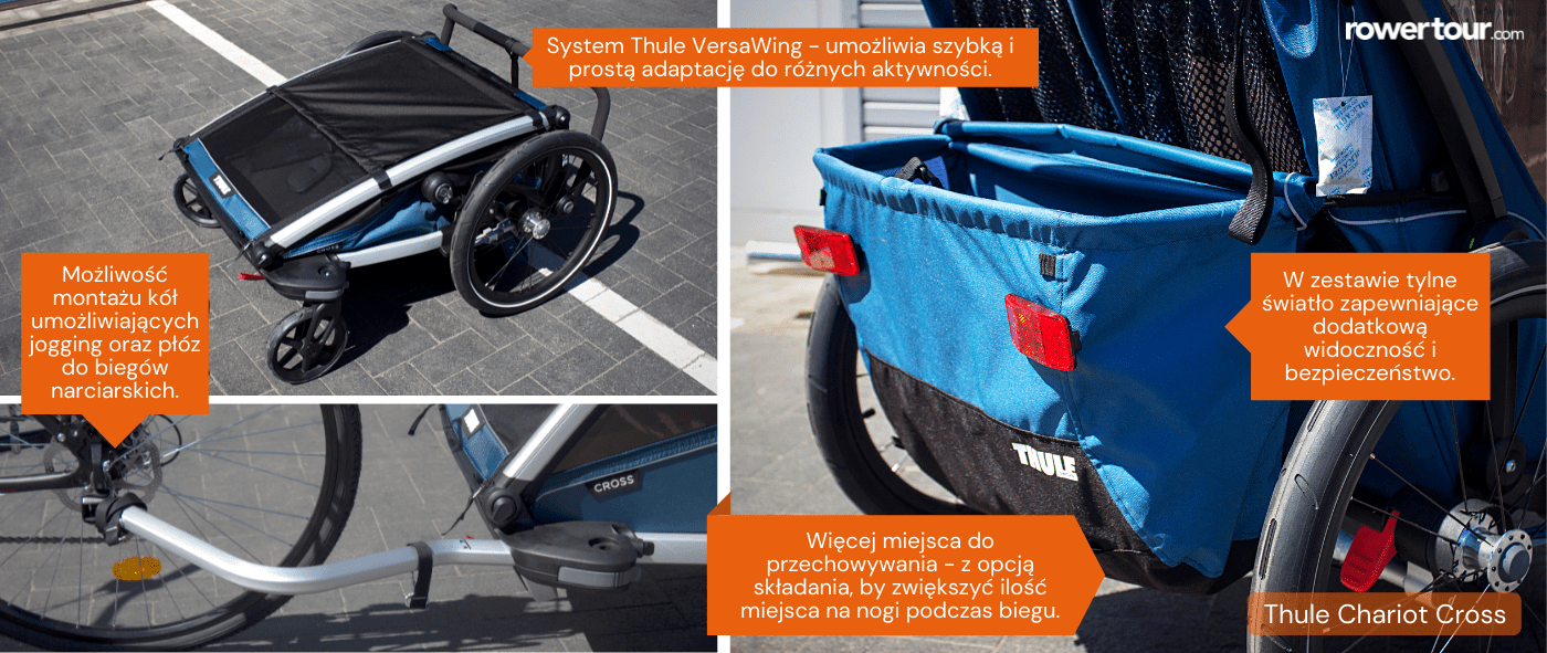 przyczepka rowerowa thule chariot cross posiada funkcję wózka biegowego