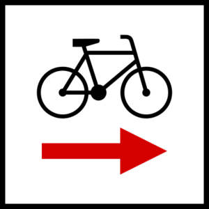 Dodatkowy znak na szlakach rowerowych R-1b