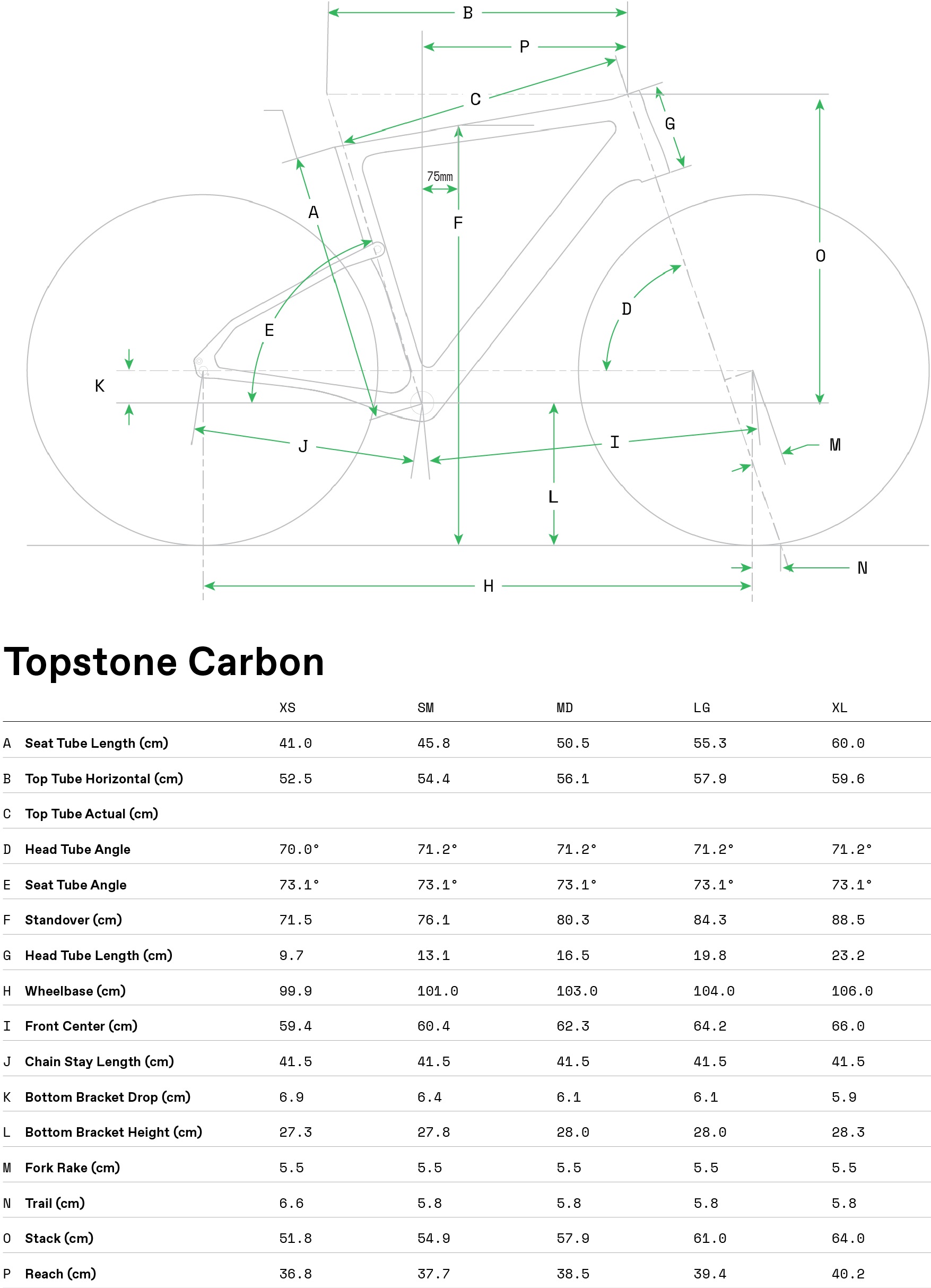 Geometria roweru Cannondale CAAD13