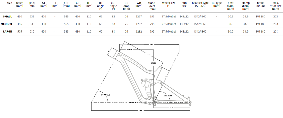 Geometria roweru Dartmoor