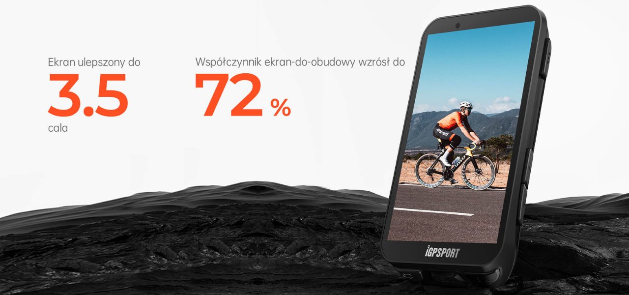 Większy i czytelniejszy ekran w nawigacji rowerowej iGPSPORT iGS800