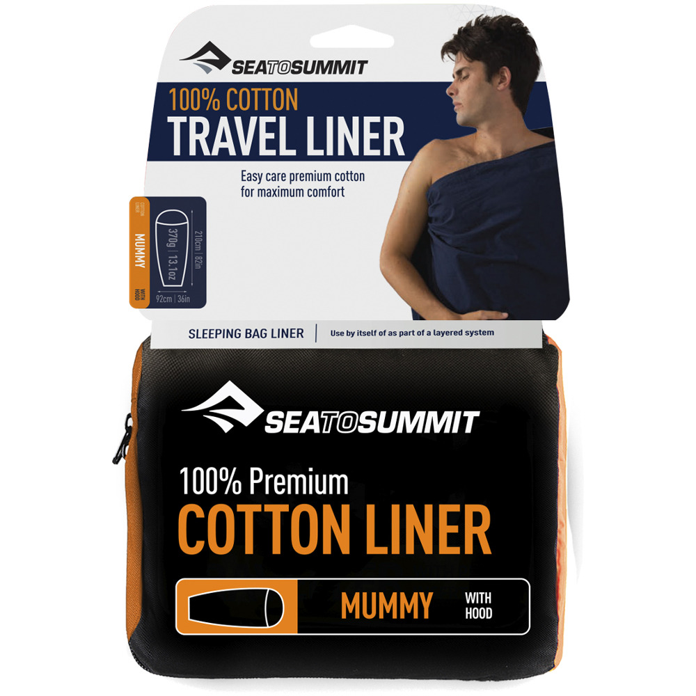Sea to Summit Cotton Liner Prześcieradło Mummy navy blue