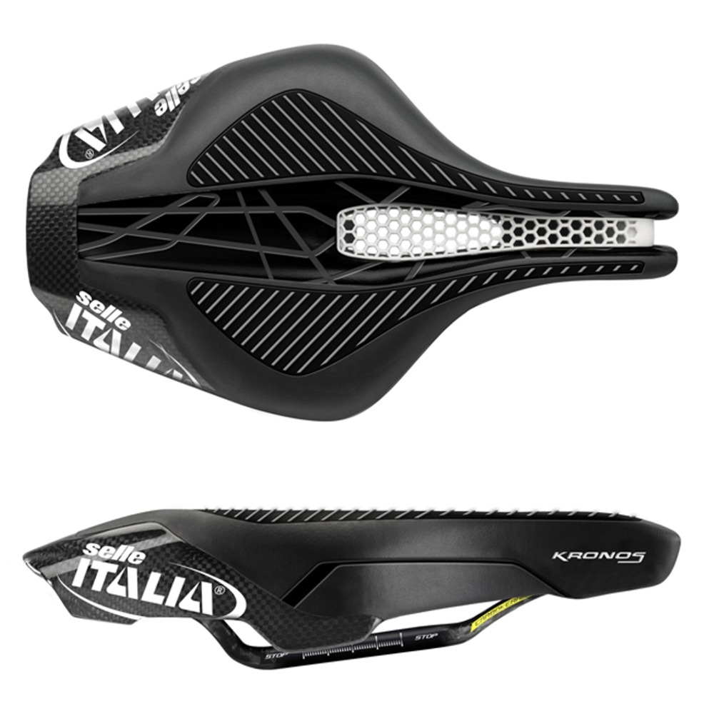 Selle Italia Kronos Tekno Flow - Carbone, Rail 7x9 Mm, 220 G - Pour Vélo De Course