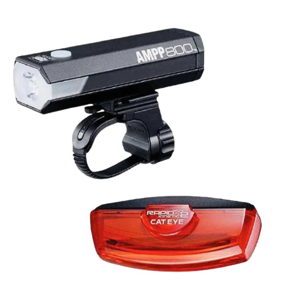 Zestaw lampek rowerowych Cateye AMPP800 / Rapid X2 Kinetic | Rowertour.com