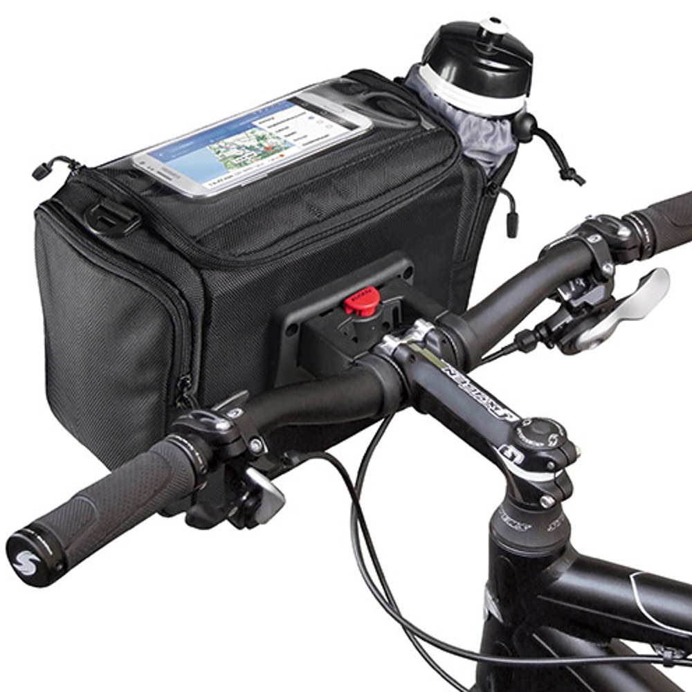 Borsa Da Bici In Vera Pelle E Tela Gusti - Per Manubrio, Con Sistema Klickfix, Traforabile A Spalla, Marrone - 4